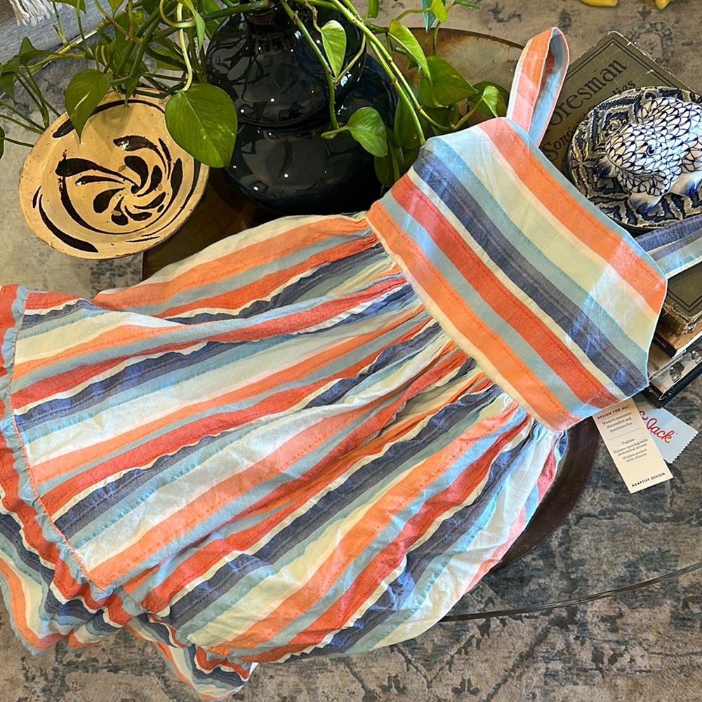 Cat & Jack cotton sundress sz XL 12-14 Multicolor Striped Dress Costal baby doll